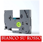 12mmX8m Nastro laminato compatibile per Brother TZe-435 bianco su rosso